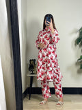 REDISH BLOOM CO-ORD SET All over printed Lown Cotton Affordable Dresses👗